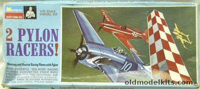 Monogram 1/72 2 Pylon Air Racers F8F and P-51B - With Racing Pylon Stand, PA218-150 plastic model kit